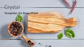  Presentation with botanical - Presentation design featuring wooden-cutting-board-and-greenery background and a lemonade colored foreground