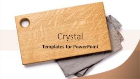  Presentation with kitchen towel - Presentation theme consisting of wooden-cutting-board-and-kitchen background and a yellow colored foreground