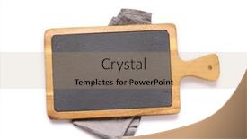  Presentation with kitchen towel - Presentation theme consisting of wooden-cutting-board-and-kitchen background and a coral colored foreground