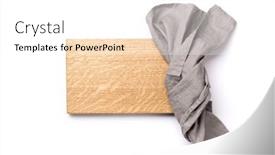  Presentation with kitchen towel - Slides having wooden-cutting-board-and-kitchen background and a white colored foreground