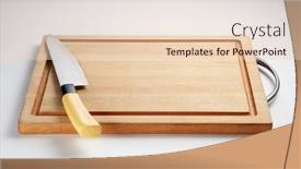  Presentation with cutting board - Presentation having wooden-cutting-board-and-knife background and a lemonade colored foreground
