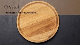  Presentation with cutting board - Presentation design having wooden-cutting-board-on-stone background and a coral colored foreground