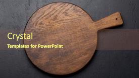  Presentation with cutting-board - PPT theme having wooden-cutting-board-on-stone background and a violet colored foreground