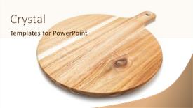  Presentation with cutting board - Slide deck having wooden-cutting-kitchen-board background and a lemonade colored foreground
