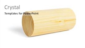  Presentation with cylindrical - Theme featuring wooden-cylindrical-block-lying background and a white colored foreground