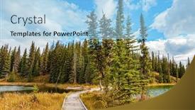  Presentation with lake - Theme featuring wooden-deck-for-crossing background and a light blue colored foreground