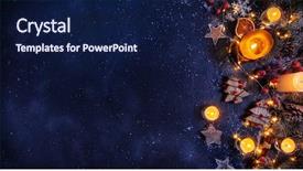  Presentation with free christmas - Theme consisting of wooden decorations and candle background and a navy blue colored foreground