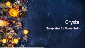  Presentation with free christmas - Slide set with wooden decorations and candle background and a navy blue colored foreground