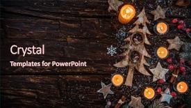  Presentation with free christmas - Audience pleasing slide set consisting of wooden decorations and candle backdrop and a wine colored foreground