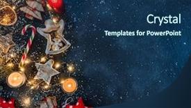  Presentation with candle christmas - Presentation theme consisting of wooden decorations and candle background and a navy blue colored foreground