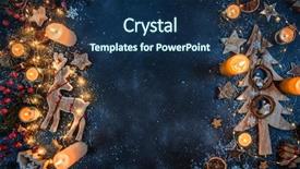  Presentation with free christmas - Presentation design with wooden decorations and candle background and a navy blue colored foreground