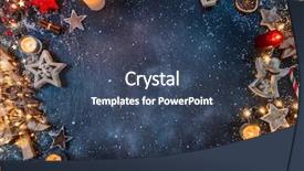  Presentation with christmas candles - Colorful theme enhanced with wooden decorations and candles free backdrop and a ocean colored foreground