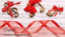  Presentation with noel - Theme with wooden decorations on music background and a coral colored foreground