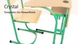  Presentation with desk - Audience pleasing PPT theme consisting of wooden-desk-and-chair-isolated backdrop and a lemonade colored foreground