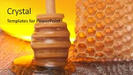  Presentation with honeycomb - Cool new presentation design with wooden dipper honey and honeycomb backdrop and a  colored foreground