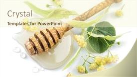  Presentation with lays - Presentation design with wooden-dipper-lays-in-honey background and a cream colored foreground