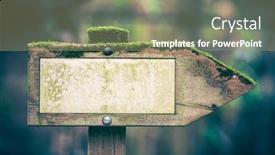 Presentation with moss - Presentation theme featuring wooden-direction-sign background and a mint green colored foreground