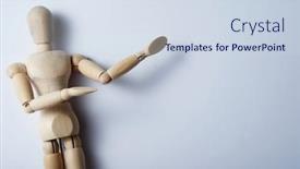  Presentation with doll - Theme featuring wooden-doll-with-shadow background and a sky blue colored foreground