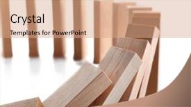  Presentation with domino - Beautiful slide deck featuring wooden dominoes on light background backdrop and a coral colored foreground