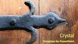  Presentation with old wooden door antique - Colorful presentation theme enhanced with wooden door backdrop and a tawny brown colored foreground