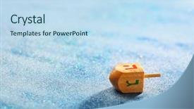  Presentation with hanukkah - Beautiful presentation theme featuring wooden dreidel for hanukkah backdrop and a sky blue colored foreground