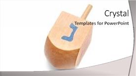  Presentation with hanukkah - Colorful presentation theme enhanced with wooden dreidel for hanukkah backdrop and a white colored foreground