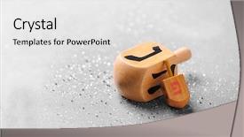  Presentation with hanukkah - Colorful slides enhanced with wooden dreidels for hanukkah backdrop and a white colored foreground