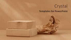  Presentation with eco - Presentation featuring wooden-eco-rustic-platform-podium and a coral colored foreground