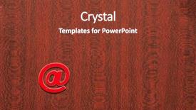  Presentation with wood texture - PPT theme enhanced with wooden email symbol on polished background and a tawny brown colored foreground