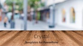  Presentation with product - Cool new slide set with wooden-empty-table-board backdrop and a coral colored foreground