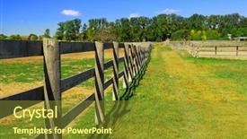  Presentation with rural road - Audience pleasing presentation theme consisting of wooden farm fence and road backdrop and a  colored foreground