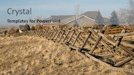  Presentation with dirt - PPT layouts featuring wooden-fence-and-dirt-trail background and a light blue colored foreground
