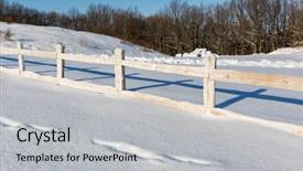  Presentation with farming - Colorful PPT layouts enhanced with wooden fence on winter farming backdrop and a light gray colored foreground