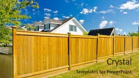  Presentation with green lawn - Beautiful presentation theme featuring wooden fence with green lawn backdrop and a gold colored foreground