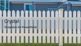 Presentation with green lawn - Presentation design consisting of wooden fence with green lawn background and a light gray colored foreground