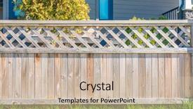  Presentation with green lawn - PPT theme having wooden fence with green lawn background and a soft green colored foreground