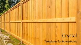  Presentation with green lawn - Slide deck featuring wooden fence with green lawn background and a gold colored foreground