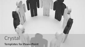  Presentation with racism - Presentation theme consisting of wooden-figures-of-person-black background and a light gray colored foreground