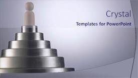  Presentation with stairway - Audience pleasing PPT layouts consisting of wooden-figurine-on-top backdrop and a sky blue colored foreground