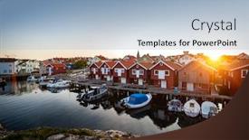  Presentation with scandinavia - Cool new presentation design with wooden-fishing-huts-sweden-scandinavia backdrop and a light blue colored foreground
