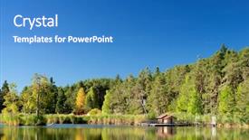  Presentation with hunting lodge - Amazing presentation design having wooden fishing lodge in italy backdrop and a teal colored foreground