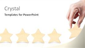  Presentation with five star - Beautiful slides featuring wooden-five-star-in-hand backdrop and a white colored foreground