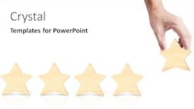  Presentation with business experience - PPT layouts enhanced with wooden-five-star-in-hand background and a white colored foreground