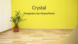  Presentation with mechanical plant room - Colorful PPT theme enhanced with wooden floor - plant in green room backdrop and a yellow colored foreground