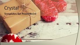  Presentation with decoration - Beautiful PPT theme featuring wooden floor decoration on chrismas backdrop and a coral colored foreground