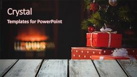  Presentation with floor - Slide deck consisting of wooden floor with christmas theme background and a wine colored foreground