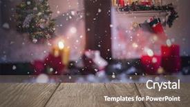  Presentation with wood floor wiht lighting - Audience pleasing PPT layouts consisting of wooden floor with christmas theme backdrop and a gray colored foreground