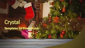  Presentation with floor - Presentation design featuring wooden floor with christmas theme background and a tawny brown colored foreground