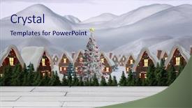  Presentation with wood floor wiht lighting - Amazing PPT theme having wooden floor with christmas theme backdrop and a sky blue colored foreground