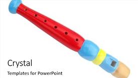  Presentation with flute - PPT theme with wooden flute for kids background and a white colored foreground